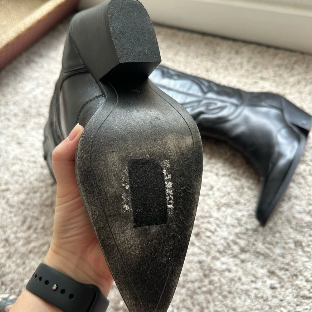 Sam Edelman Black James Western Heeled Boots - Picture 2 of 2